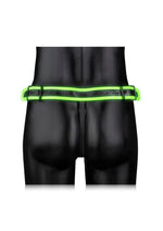 Ouch! Striped Jock Strap - Black/Glow In The Dark/Green - Large/XLarge