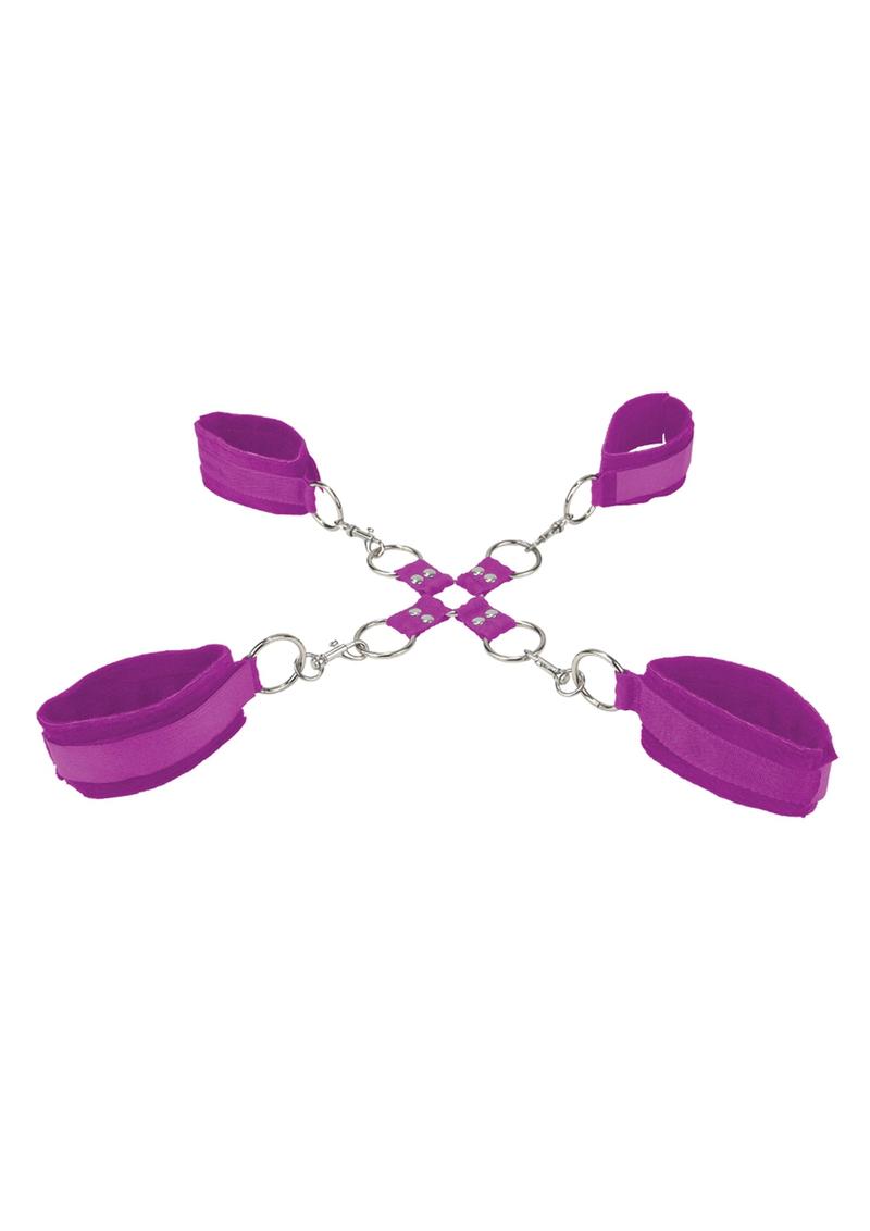 Ouch! Velcro Hand and Leg Cuffs - Purple