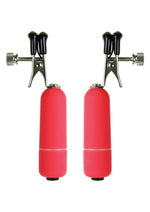 Ouch! Vibrating Nipple Clamps - Red