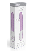 OVO Silkskyn Rechargeable Silicone Ribbed Vibrator - Pink/White