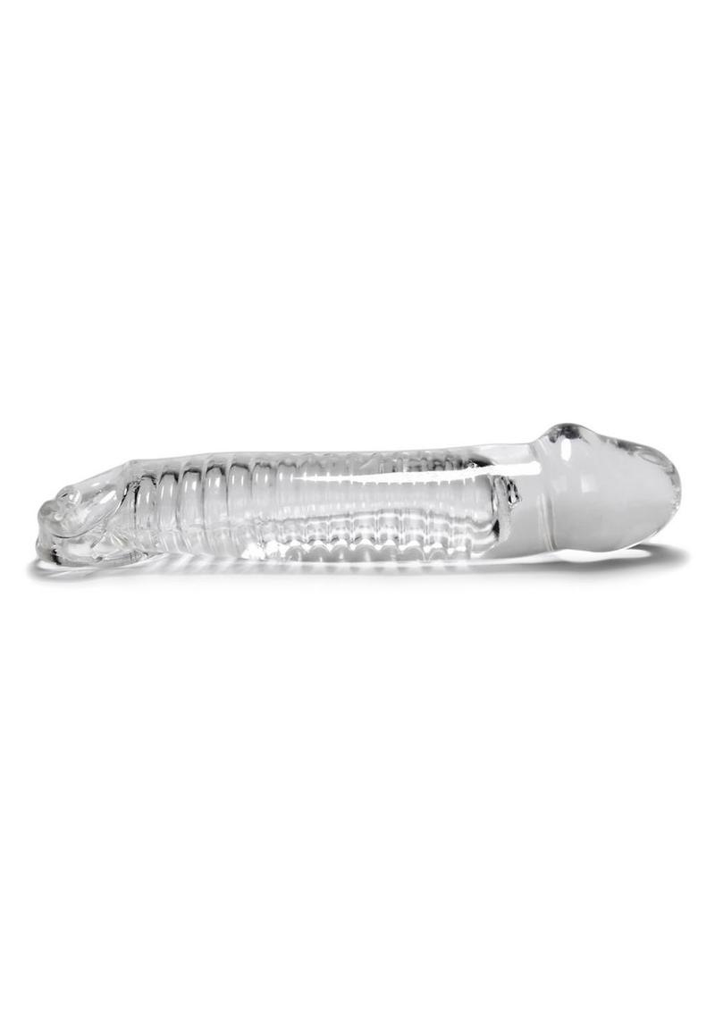 Oxballs Muscle Textured Cock Sheath Penis Extender - Clear - 9.25in