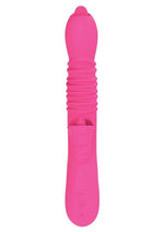 Passion Dual Massager Heat Up Rechargeable Silicone Rabbit Vibrator - Pink