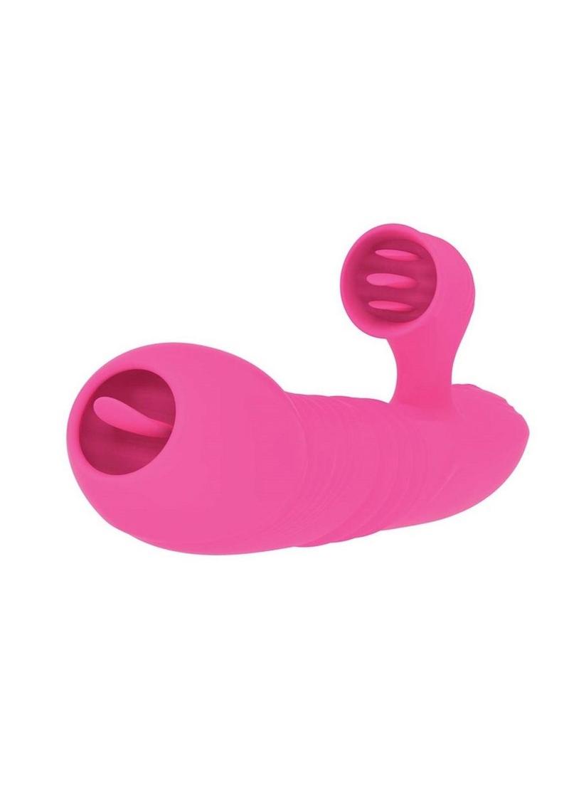 Passion Grabber Heat Up Rechargeable Silicone Rabbit Vibrator - Pink