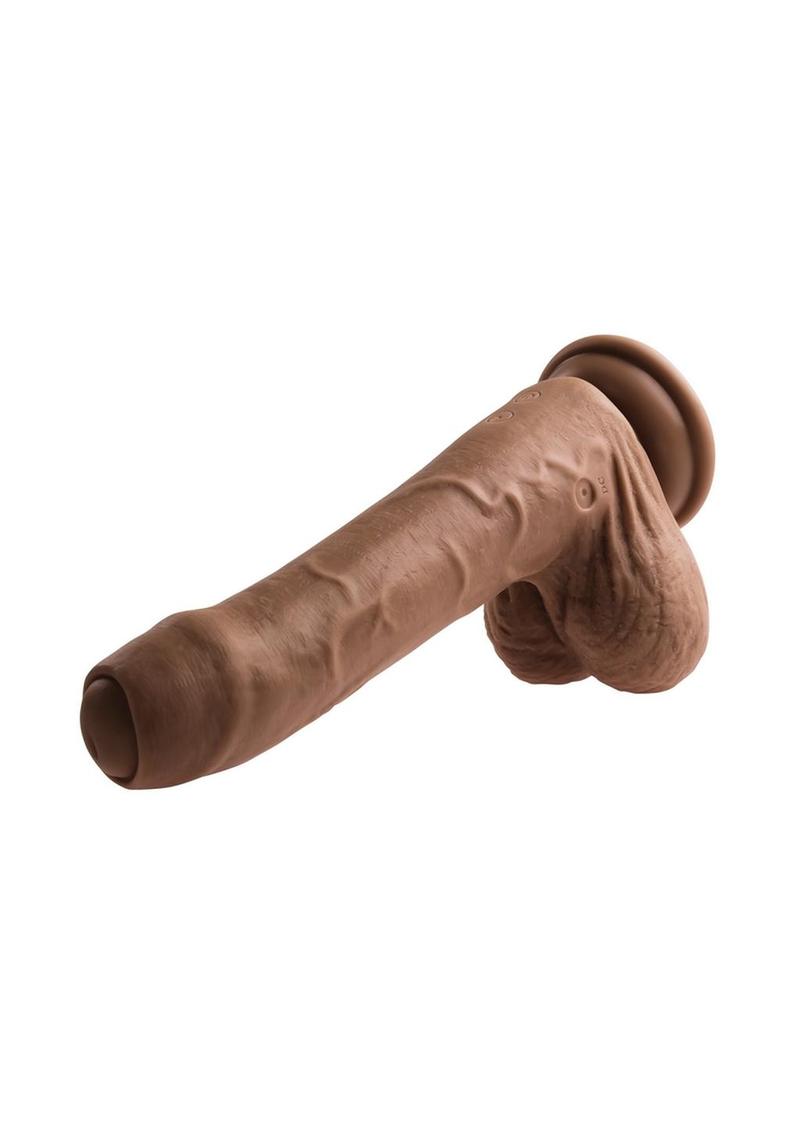 Peek A Boo Vibrating Rechargeable Silicone Dildo - Chocolate