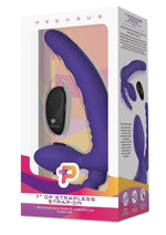 Pegasus Remote Control Strapless D.p. Silicone Strap-On - Purple