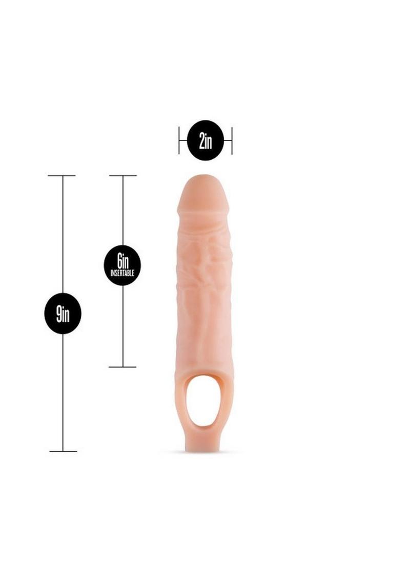 Performance Plus Silicone Cock Sheath Penis Extender - Flesh/Vanilla - 9in