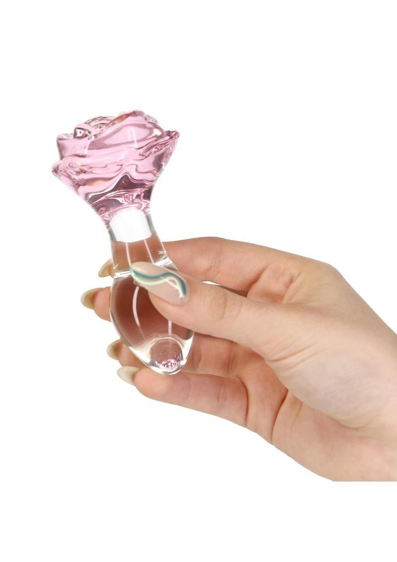 Pillow Talk Rosy Glass Anal Plug - Clear/Pink