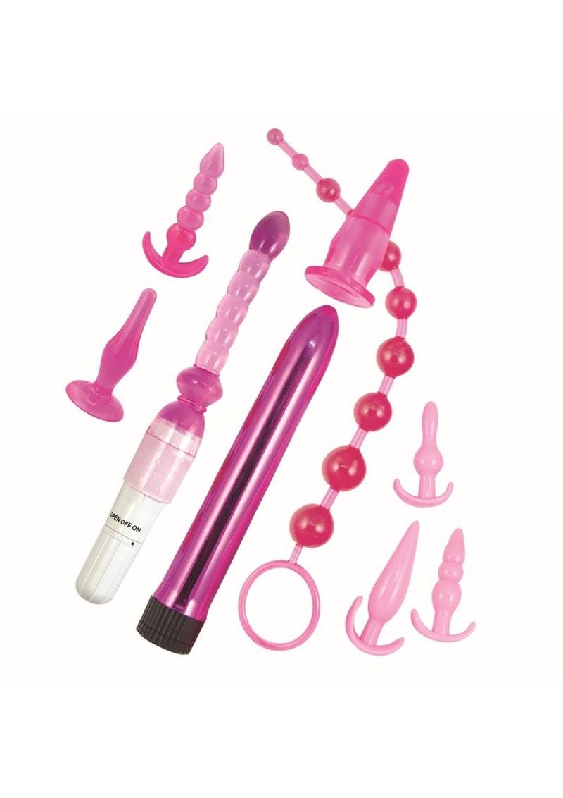 Pink Elite Collection Vibrating Supreme Anal Play Kit