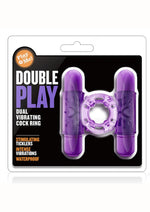 Play with Me Double Play Dual Vibrating Cock Ring - Purple