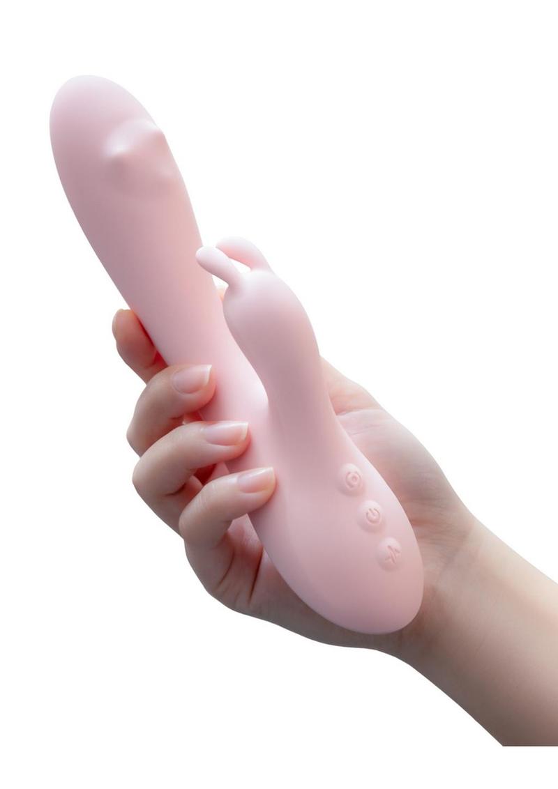 Play with Me Fairy Flutter Rechargeable Silicone Rabbit Vibrator - Pink