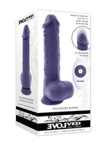 Pleasure Rider Rechargeable Silicone Thrusting Vibrating Dildo - Purple