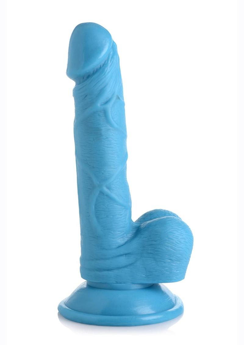 Pop Peckers Dildo with Balls - Blue - 6.5in