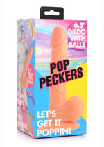 Pop Peckers Dildo with Balls - Vanilla - 6.5in