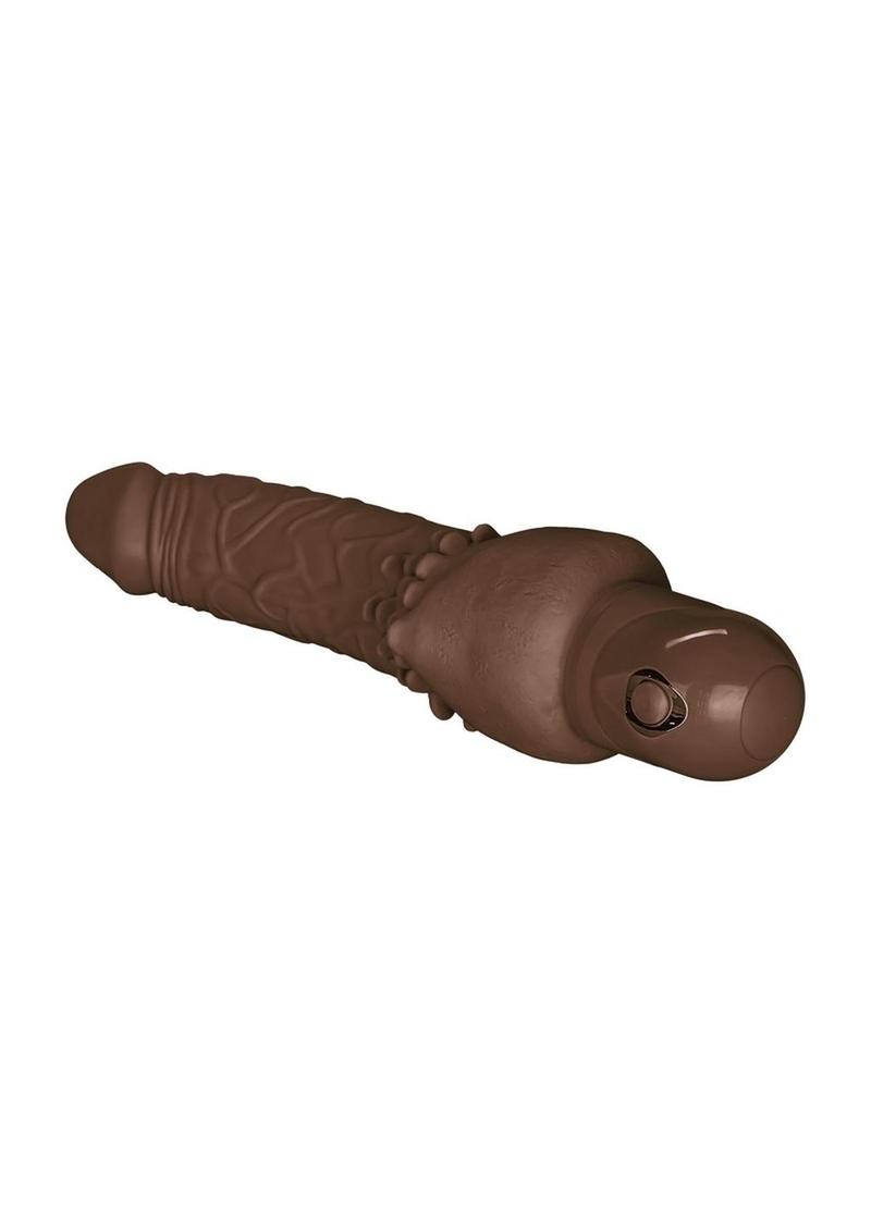 Power Stud Cliterrific Vibrating Dildo - Chocolate