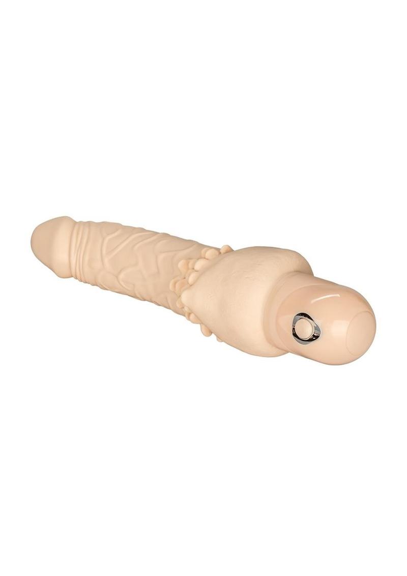 Power Stud Cliterrific Vibrating Dildo - Vanilla/White