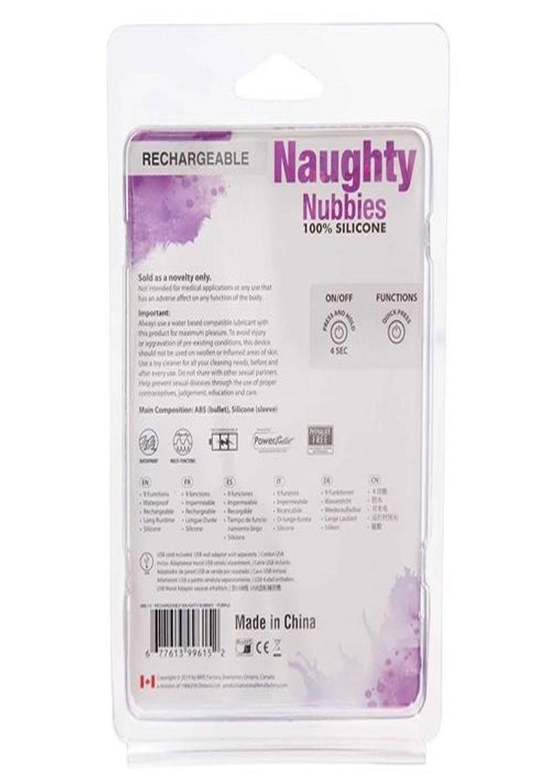 Powerbullet Naughty Nubbies Silicone Rechargeable Finger Massager - Purple