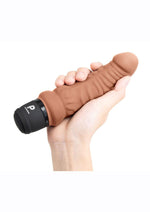 Powercocks Silicone Rechargeable Realistic Vibrator - Caramel - 6in