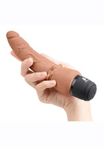 Powercocks Silicone Rechargeable Slim Anal Realistic Vibrator - Caramel - 7in