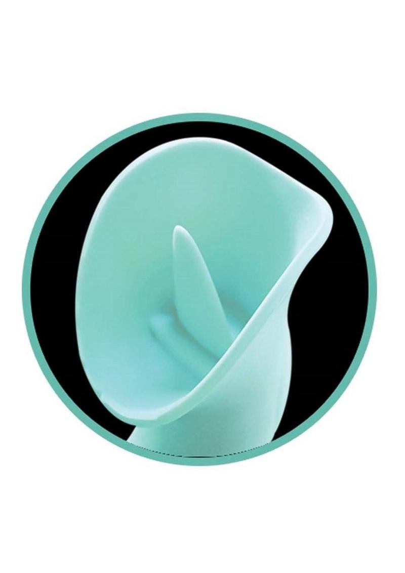 Princess Passion Heat Rechargeable Silicone Warming Vibrator with Clitoral Wheel - Aqua/Green