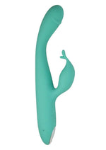 Princess Petite Pleasure Silicone Rechargeable Dual Stimulating Vibrator - Aqua/Green