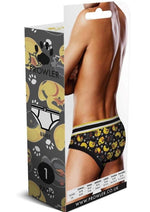 Prowler BDSM Rubber Ducks Brief - Black/Yellow - Large