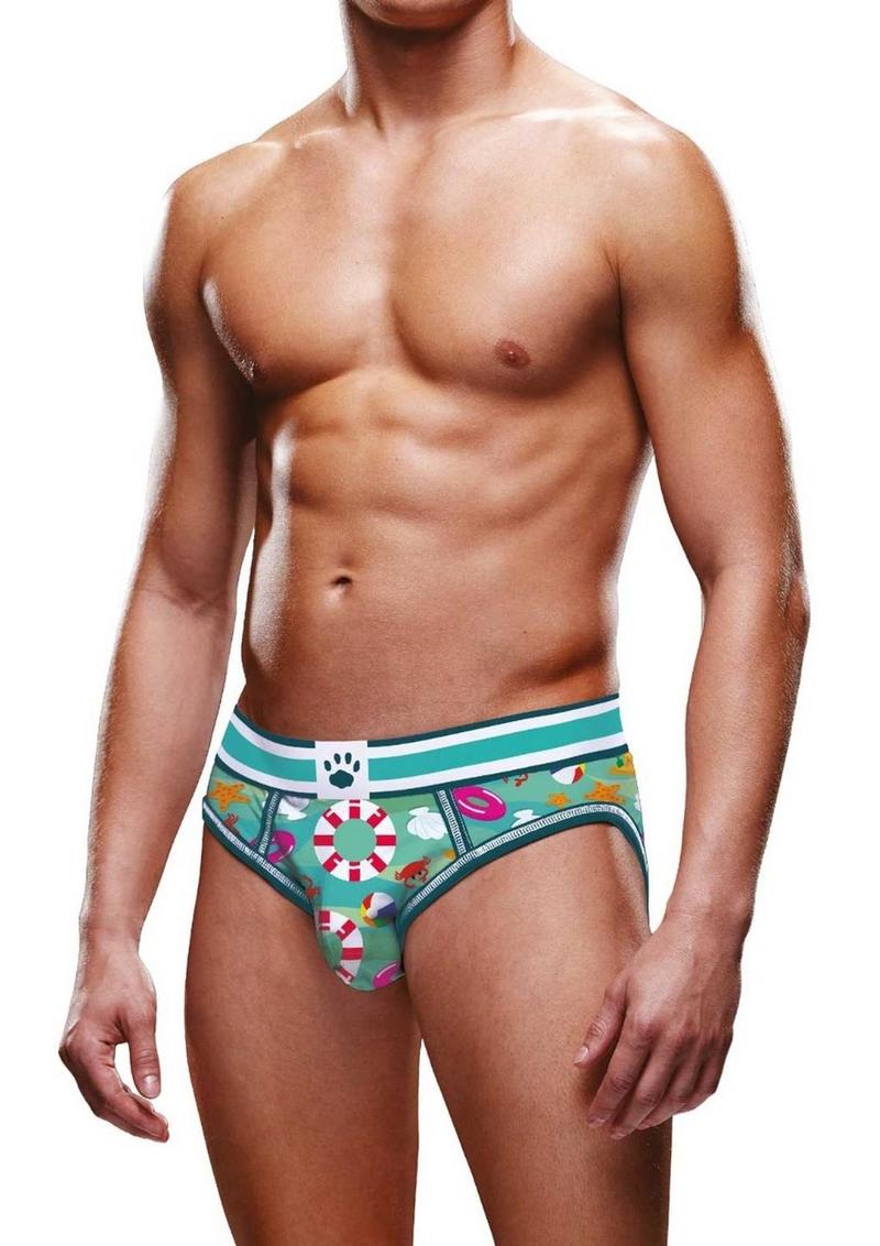 Prowler Beach Open Brief - Aqua/Green - Medium