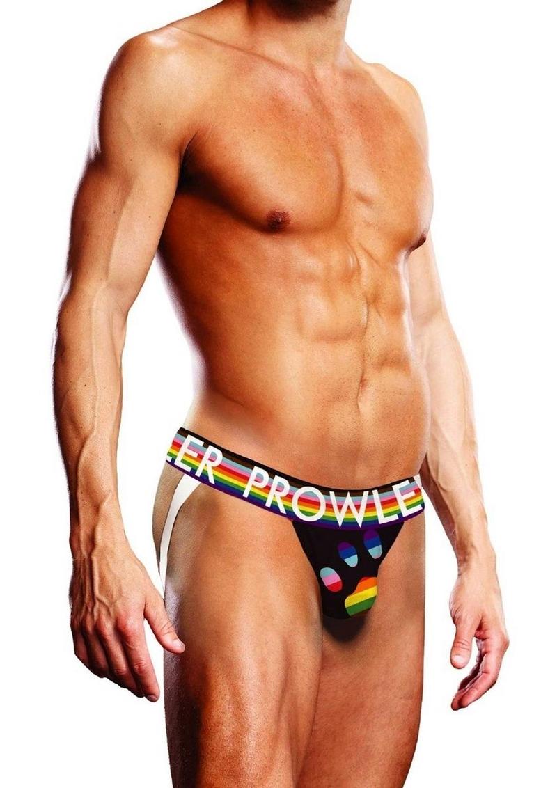 Prowler Black Oversized Paw Jock - Black/Multicolor/Rainbow - XLarge