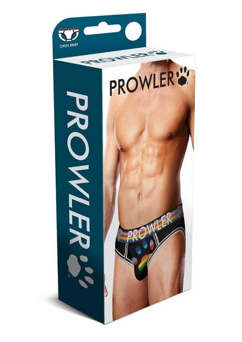 Prowler Black Oversized Paw Open Brief - Black/Multicolor/Rainbow - Large