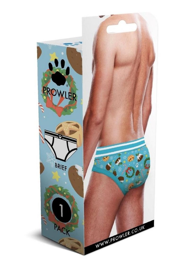 Prowler Christmas Pudding Brief - Blue/White - Medium