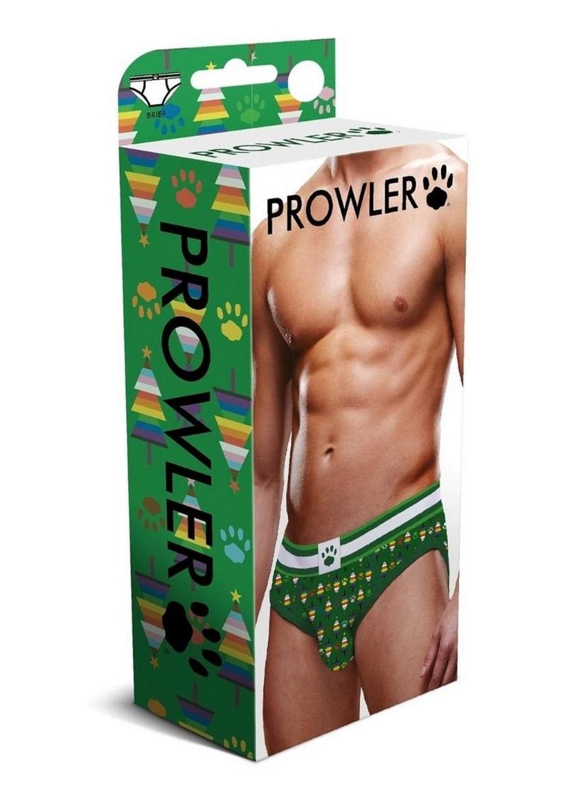 Prowler Christmas Tree Brief - Green/Multicolor/Rainbow - Large