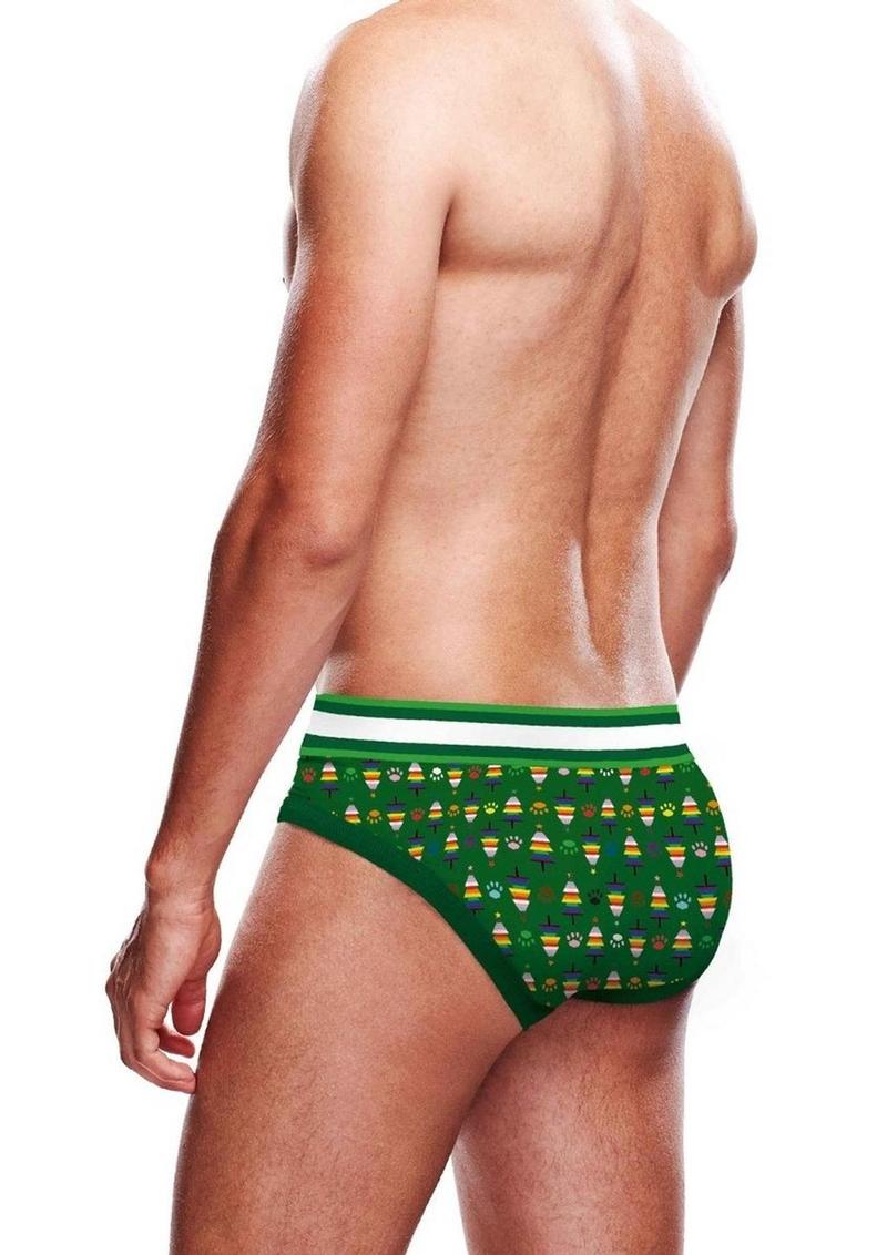 Prowler Christmas Tree Brief - Green/Multicolor/Rainbow - XLarge