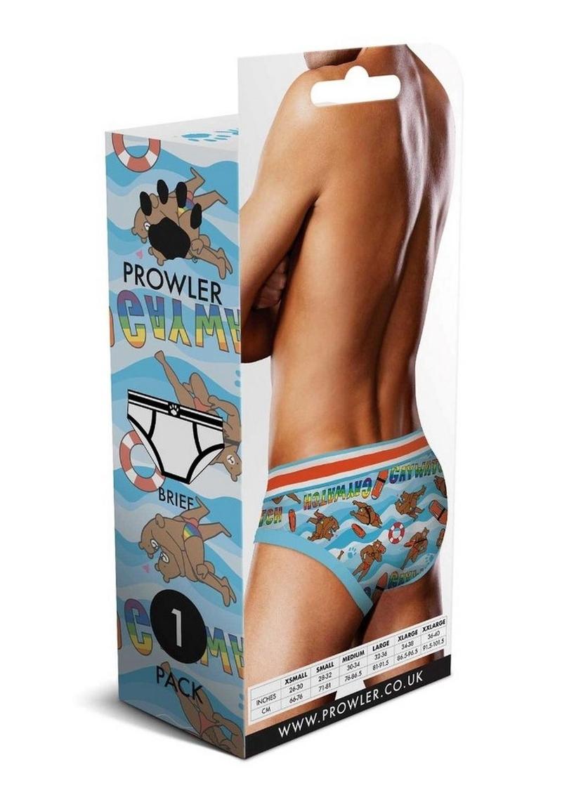 Prowler Gaywatch Bears Brief - Blue/Orange - Small