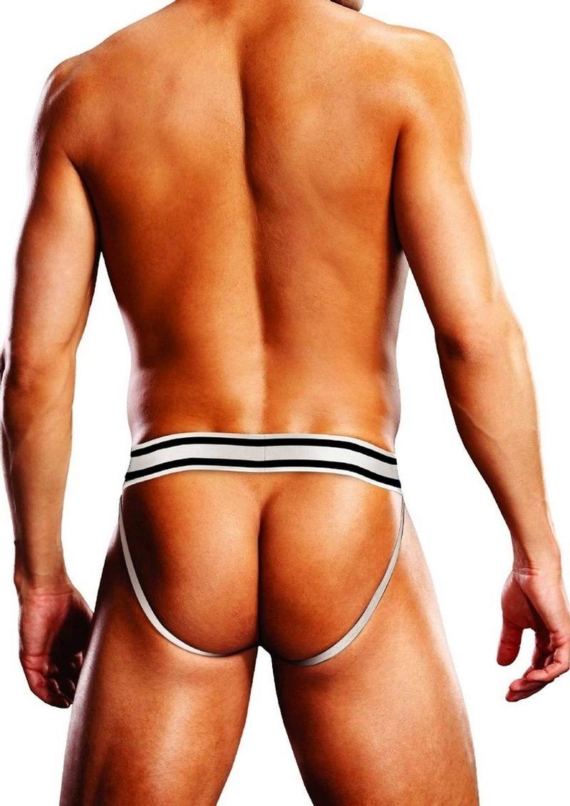 Prowler Leather Pride Jock - Black/White - XXLarge