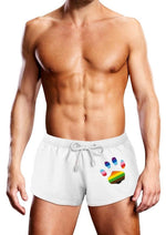 Prowler Oversized Paw Swimming Trunk - Multicolor/Rainbow/White - Medium