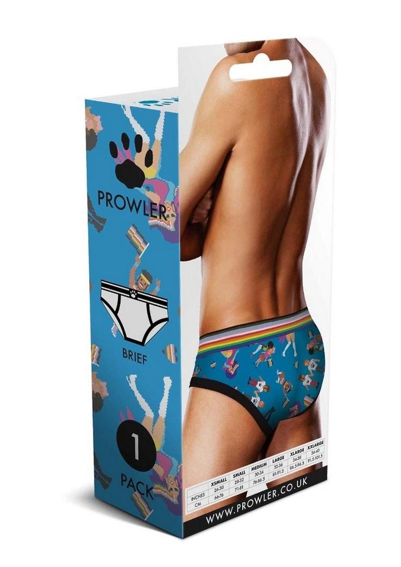 Prowler Pixel Art Gay Pride Collection Brief - Blue/Multicolor - Small