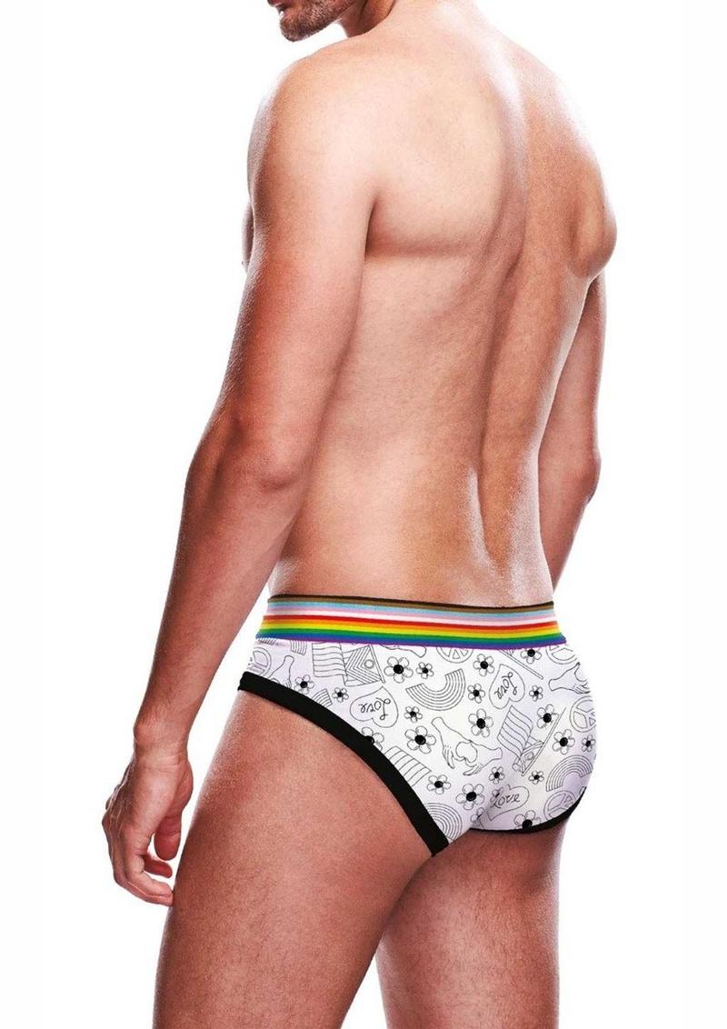 Prowler Pride Love and Peace 3 Brief - Multicolor/Rainbow - Large