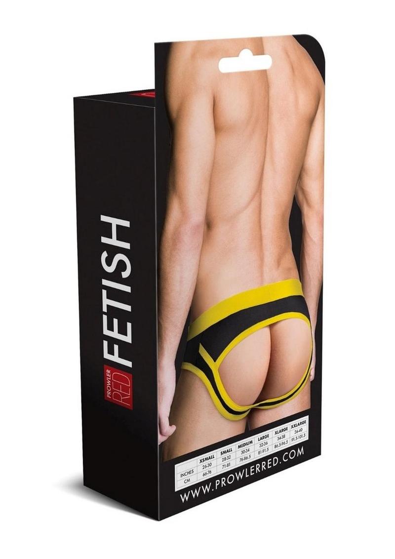 Prowler Red Ass-Less Brief - Black/Yellow - Large