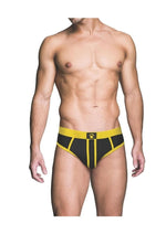 Prowler Red Ass-Less Brief - Black/Yellow - Medium