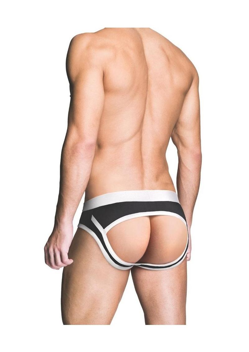 Prowler Red Ass-Less Brief - Black/White - Small