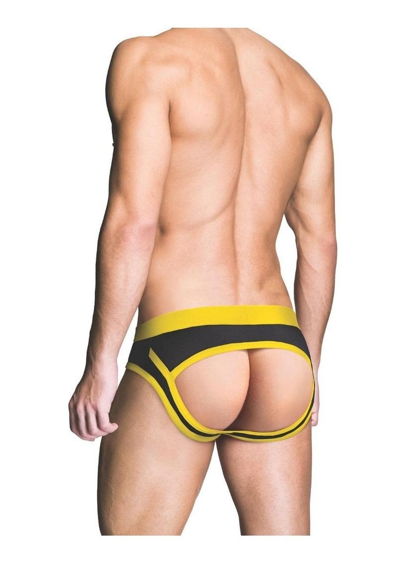 Prowler Red Ass-Less Brief - Black/Yellow - Small