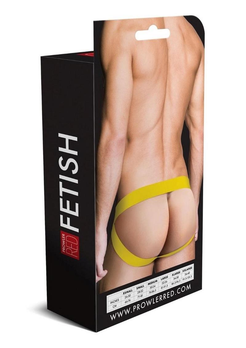 Prowler Red Ass-Less Jock - Black/Yellow - Medium