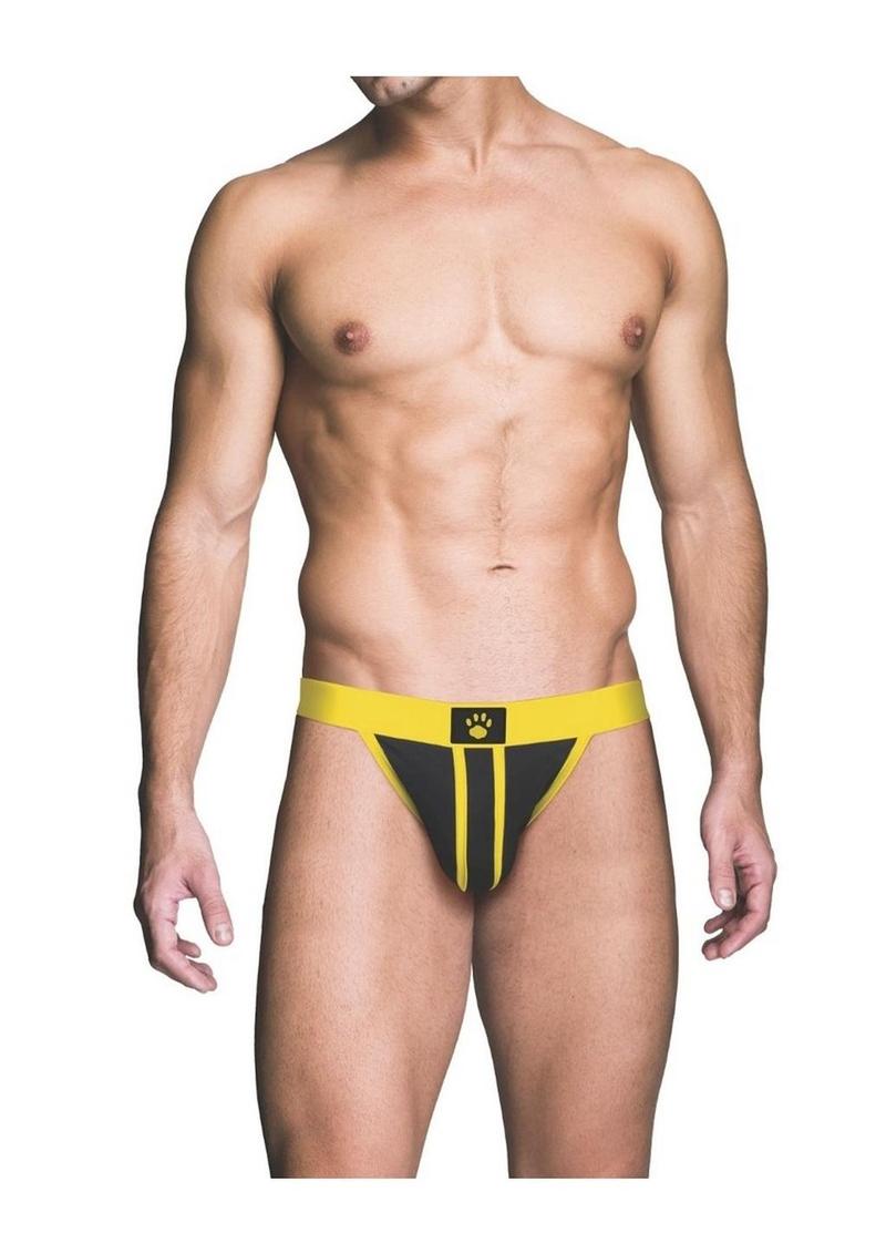 Prowler Red Ass-Less Jock - Black/Yellow - XLarge