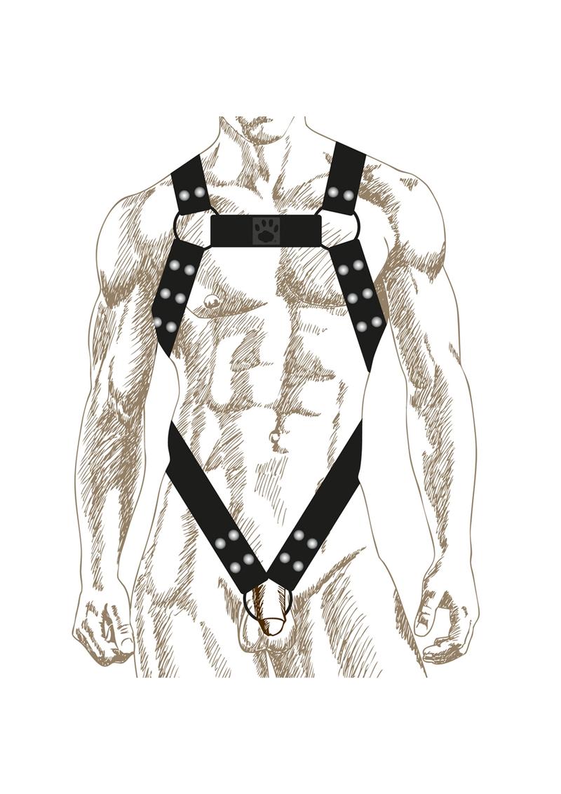 Prowler Red Butch Body Harness - Black/Silver - Large