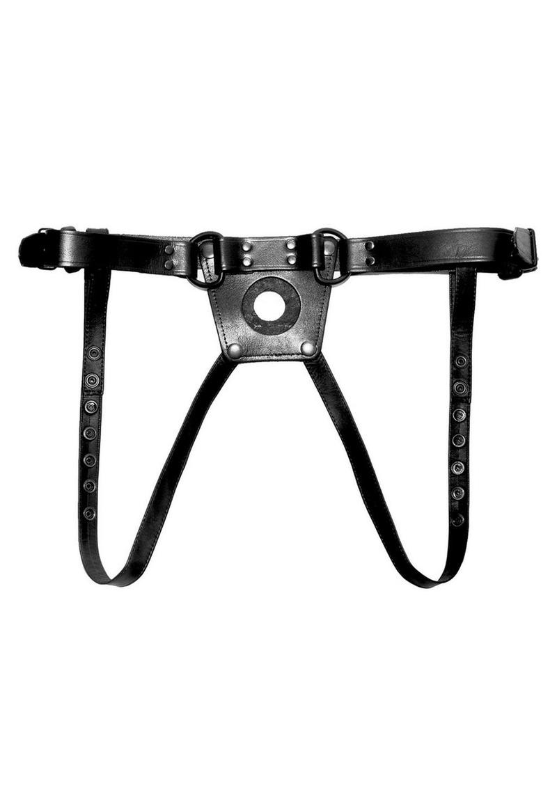 Prowler Leather Dong Harness - Black - XXLarge