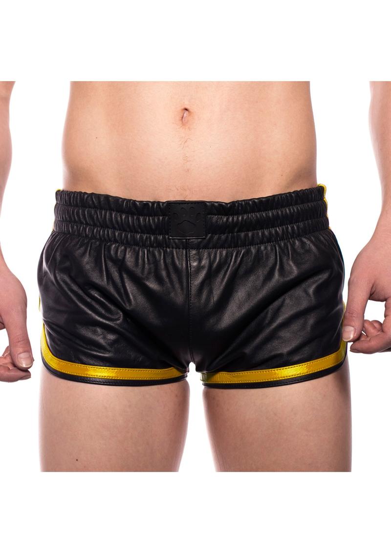 Prowler Red Leather Sport Shorts - Black/Yellow - Small