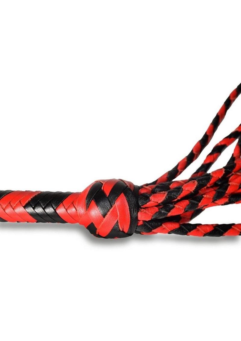 Prowler Red Long Handle Flogger - Black/Red