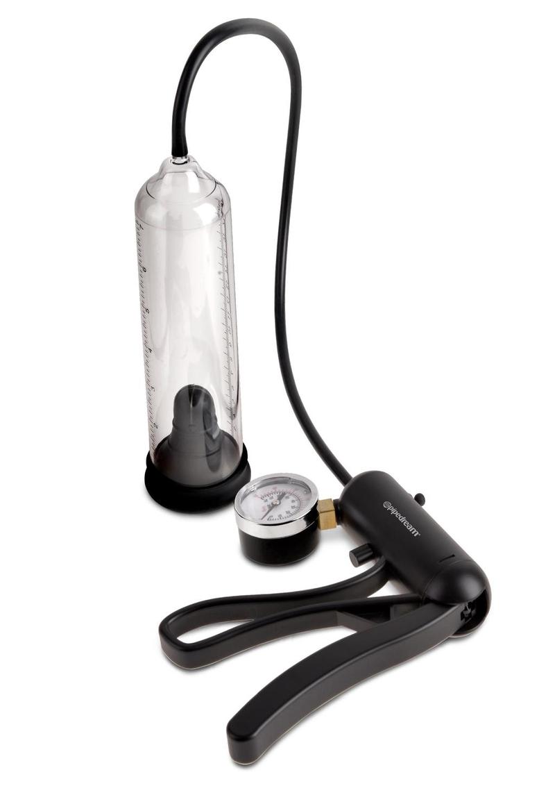 Pump Worx Pro-Gauge Power Penis Pump - Black/Clear