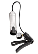 Pump Worx Pro-Gauge Power Penis Pump - Black/Clear