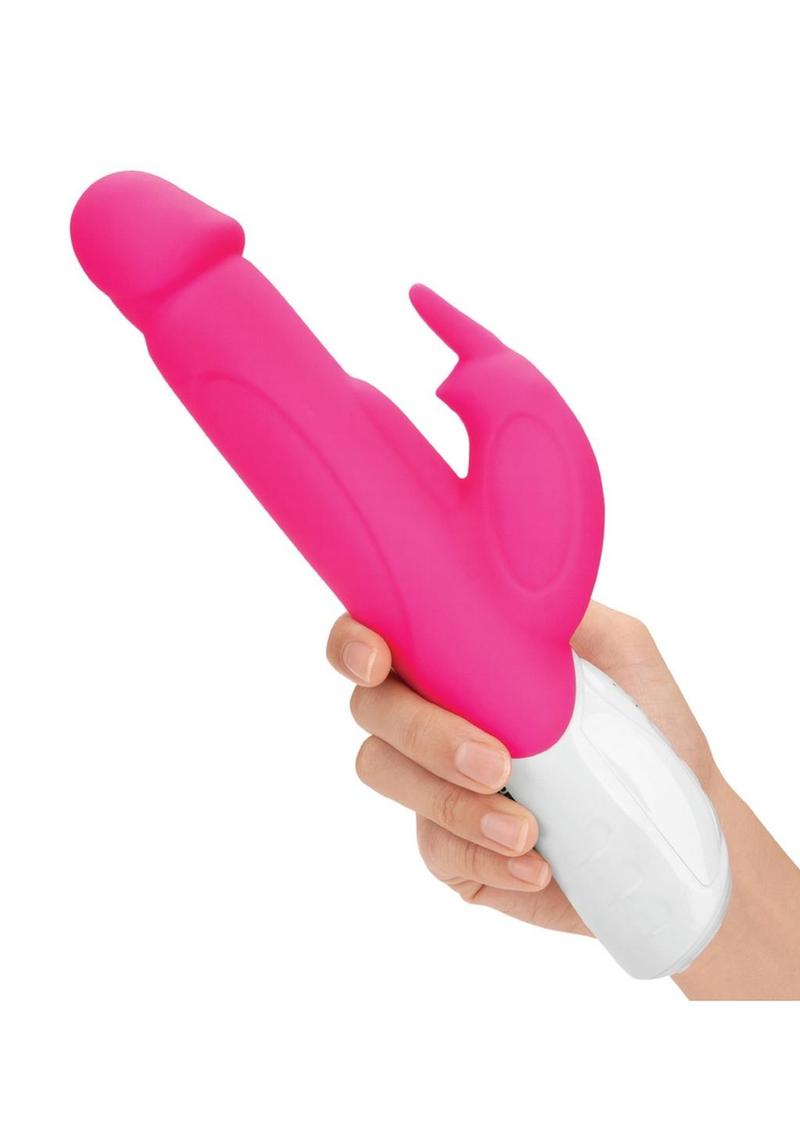 Rabbit Essentials Rechargeable Silicone Realistic Rabbit - Hot Pink/Pink