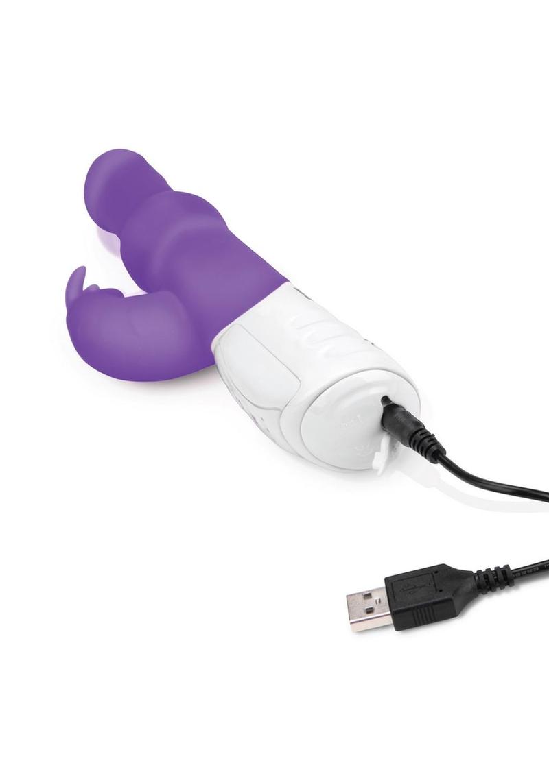 Rabbit Essentials Silicone Rechargeable Beads Rabbit Vibrator - Purple